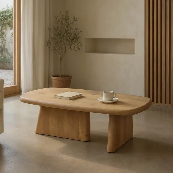 MESA CENTRO NATURAL MADERA DE MANGO 120 X 60 X 40 CM