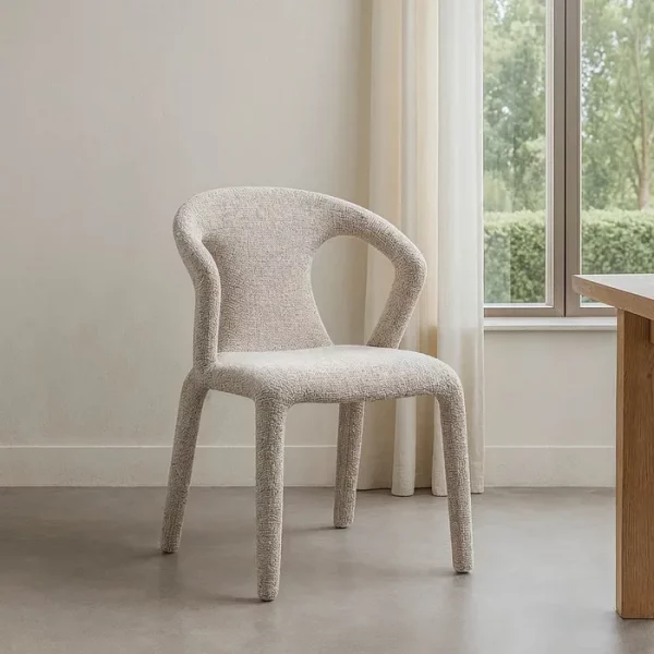 SILLA JASPEADO GRIS TEJIDO SALÓN 52,50 X 59 X 79 CM