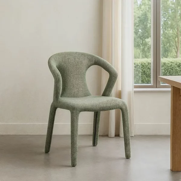 SILLA JASPEADO VERDE TEJIDO SALÓN 52,50 X 59 X 79 CM