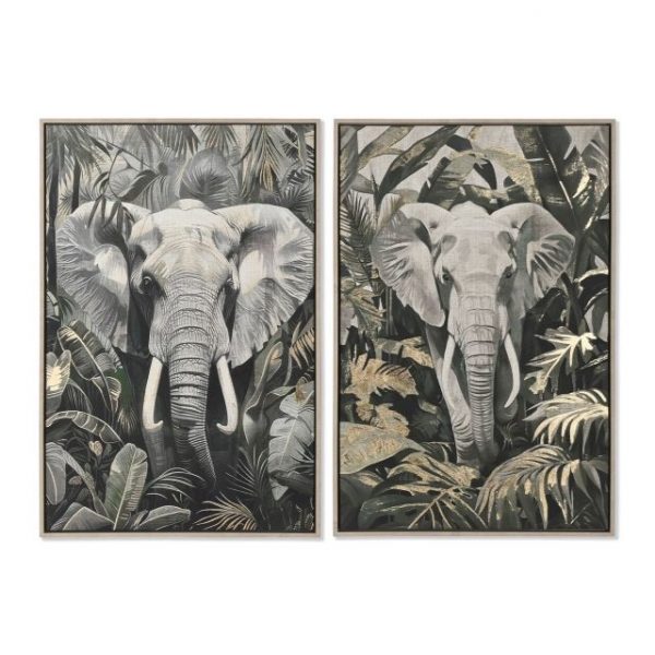 CUADRO LIENZO PS 63X4,5X93 ELEFANTE DORADO 2 SURT.