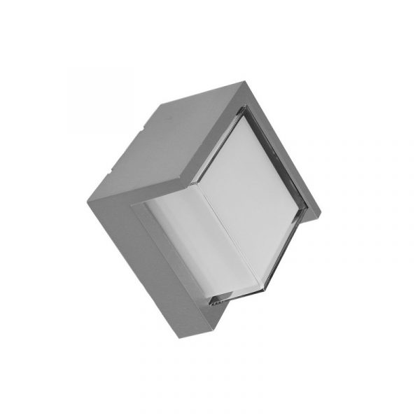 APLIQUE EXTERIOR 12W 3000K ANOA GRIS IP65 16X16X10,2 CM 600LM