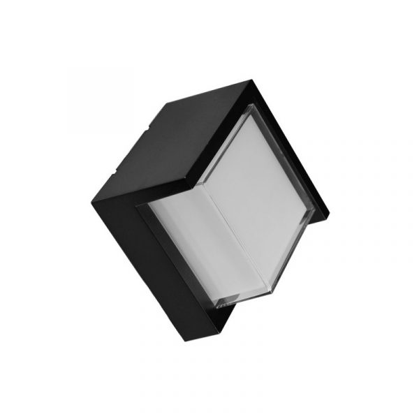 APLIQUE EXTERIOR 12W 3000K ANOA NEGRO IP65 16X16X10,2 CM 600LM