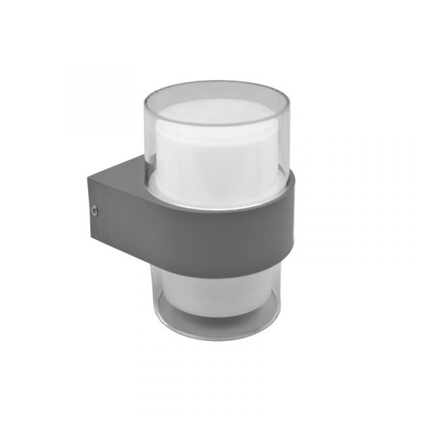 APLIQUE EXTERIOR 8W 3000K BEIRA GRIS IP44 500LM 13,5X9,4X10,5 CM