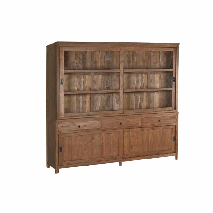 VITRINA TECA RECICLADA 200X50X220 DOS CUERPOS