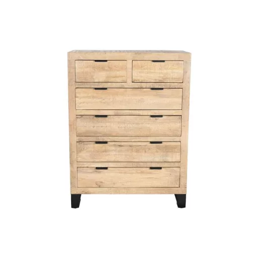 COMODA MANGO METAL 90X45X121 MARRON