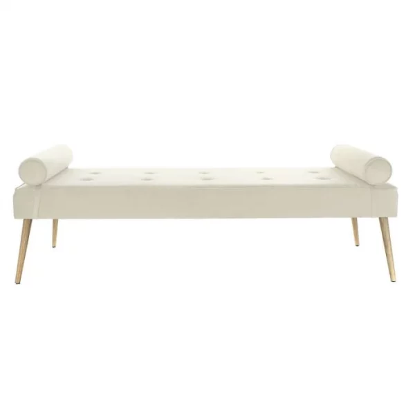 DIVAN POLIESTER METAL 184X76X62 CREMA