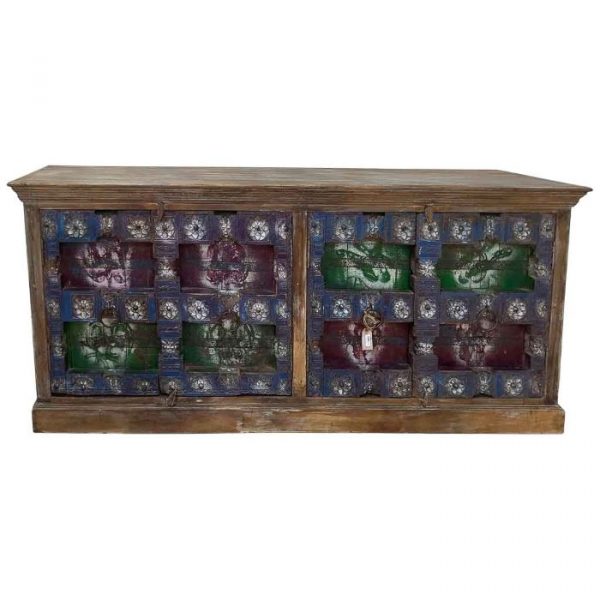 APARADOR MADERA ARTESANAL MARRÓN 216X52X93CM