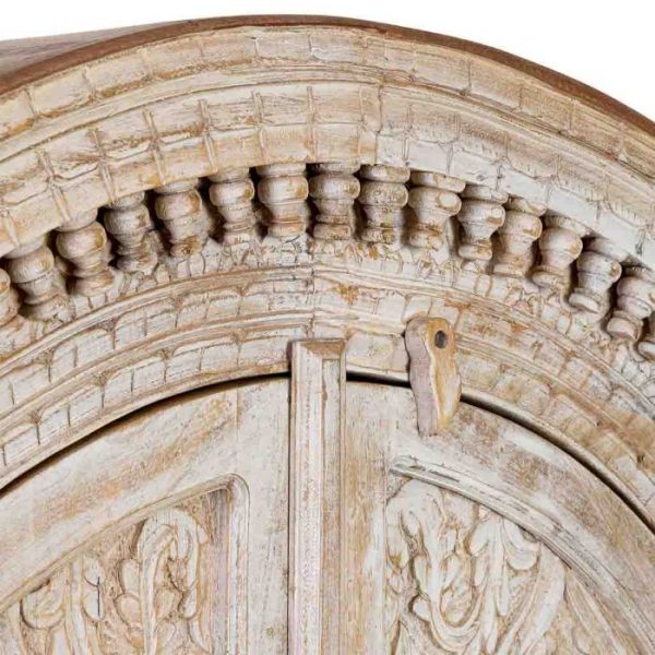 ARMARIO MADERA ARTESANAL MARRÓN Y BLANCO 112X41X181CM - Imagen 2
