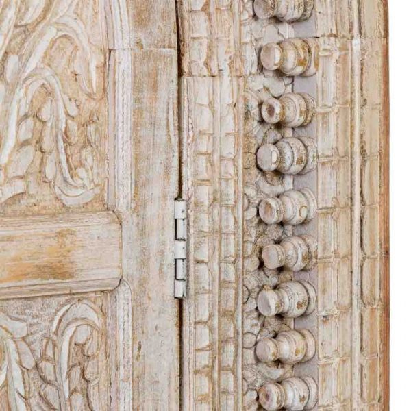 ARMARIO MADERA ARTESANAL MARRÓN Y BLANCO 112X41X181CM - Imagen 8