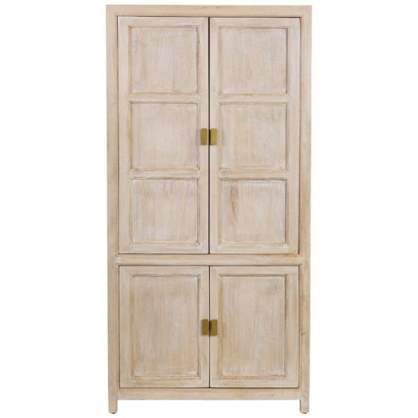 ARMARIO MADERA BEIGE 4 PUERTAS 90X40X180CM