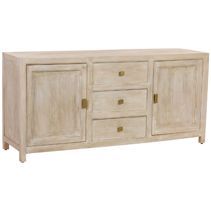 APARADOR MADERA BEIGE 3 CAJONES 2 PUERTAS 160X43X75CM