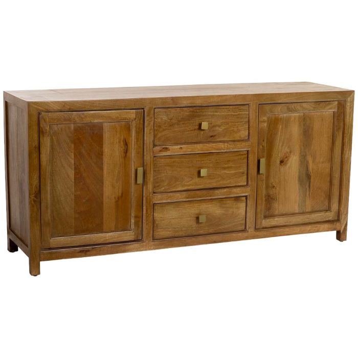 APARADOR MADERA MARRÓN 3 CAJONES 2 PUERTAS 160X43X75CM