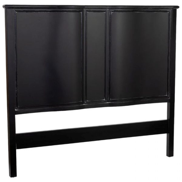 CABEZAL DE CAMA DE MADERA NEGRO 150X6X130CM