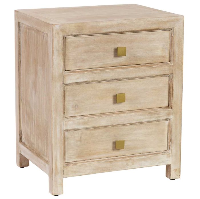 MESITA NOCHE MADERA BEIGE 3 CAJONES 50X40X60.5CM