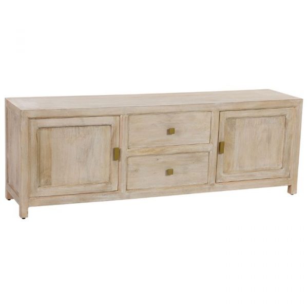 MUEBLE BAJO MADERA BEIGE 2 PUERTAS Y 2 CAJONES 170X40X56CM