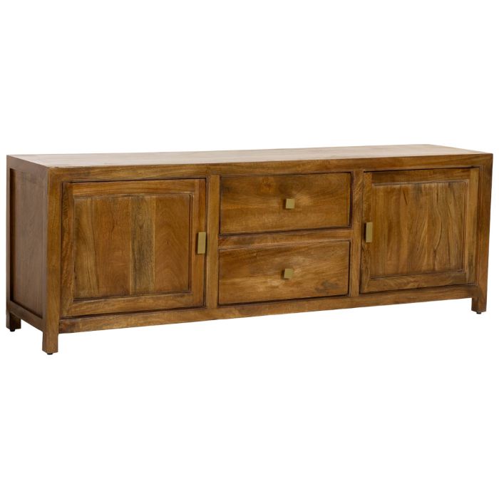 MUEBLE BAJO MADERA MARRÓN 2 PUERTAS 2 CAJONES 170X40X56CM