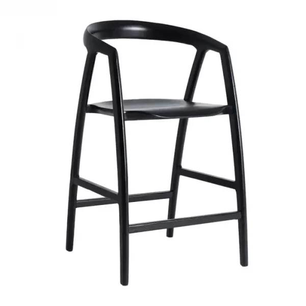 TABURETE HASLOCH NEGRO MADERA DE OLMO 52X46X97CM
