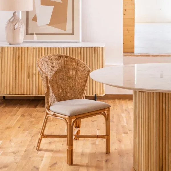 SILLA NATURAL RATÁN SALÓN 53 X 61,50 X 84,50 CM