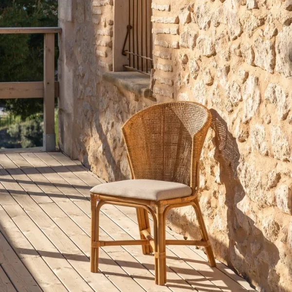 SILLA NATURAL RATÁN SALÓN 53 X 61,50 X 84,50 CM - Imagen 2