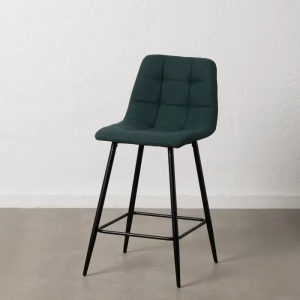TABURETE VERDE TEJIDO-METAL SALÓN 45 X 55 X 92 CM