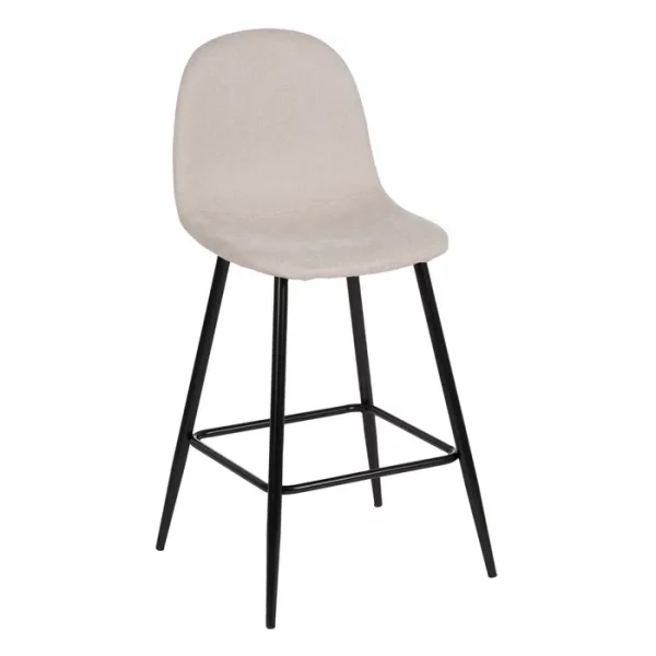 TABURETE CREMA TEJIDO-METAL SALÓN 46 X 48 X 96 CM - Imagen 2