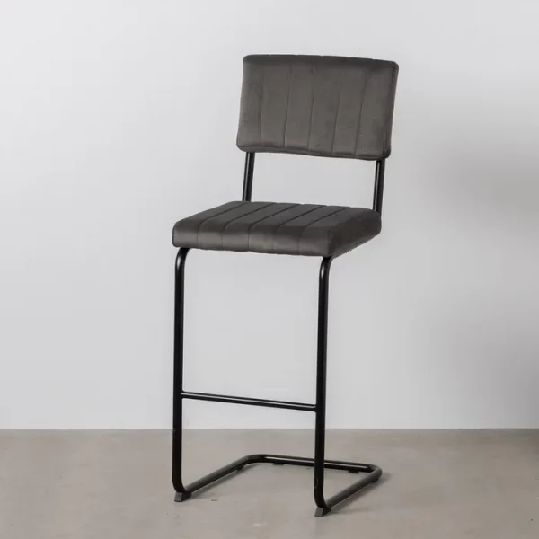 TABURETE TAUPE TEJIDO-METAL CONTRACT 44 X 50 X 115 CM