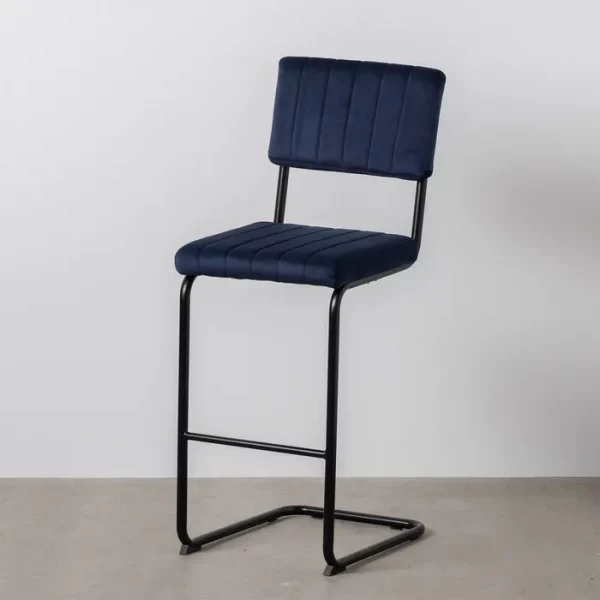 TABURETE AZUL TEJIDO-METAL CONTRACT 44 X 50 X 115 CM