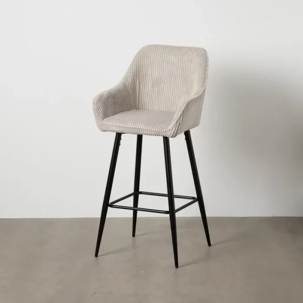 TABURETE BEIGE TEJIDO-METAL CONTRACT 54 X 41,50 X 109 CM