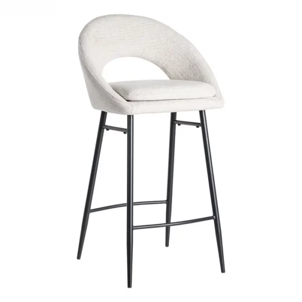 TABURETE CREMA TEJIDO-METAL CONTRACT 53 X 48 X 100 CM - Imagen 2