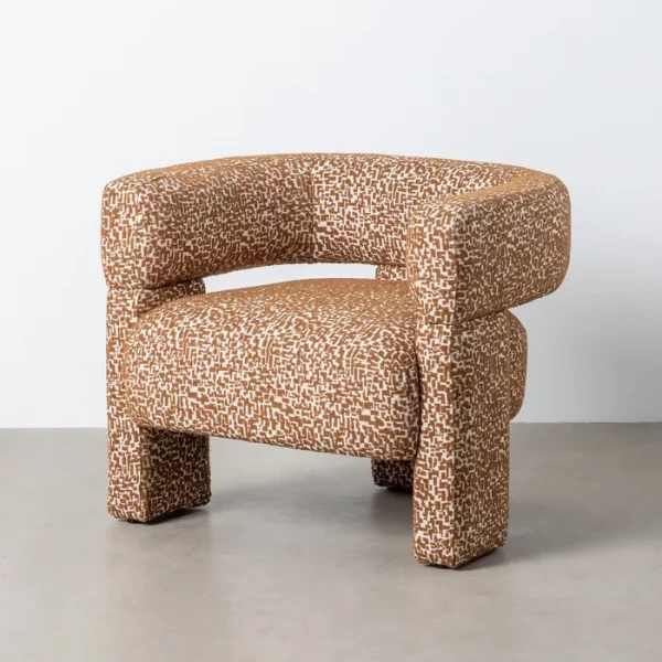 SILLÓN CAQUI TEJIDO SALÓN 81 X 72 X 69 CM - Imagen 2