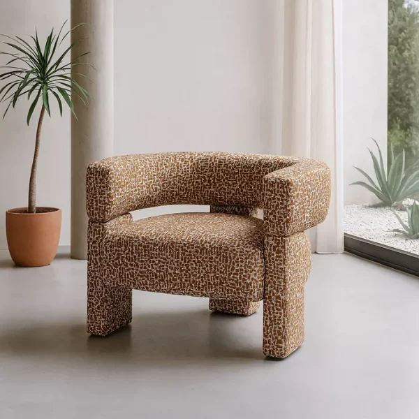 SILLÓN CAQUI TEJIDO SALÓN 81 X 72 X 69 CM