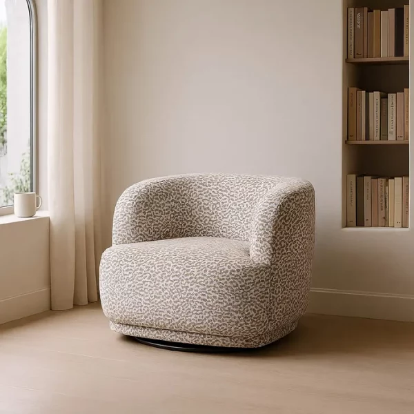 SILLÓN GIRATORIO GRIS TEJIDO SALÓN 89 X 87 X 71 CM