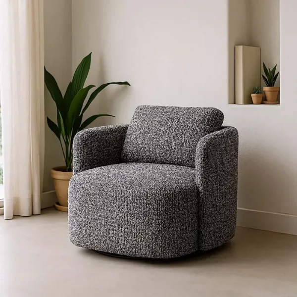 SILLÓN GIRATORIO NEGRO TEJIDO SALÓN 87 X 85 X 66 CM