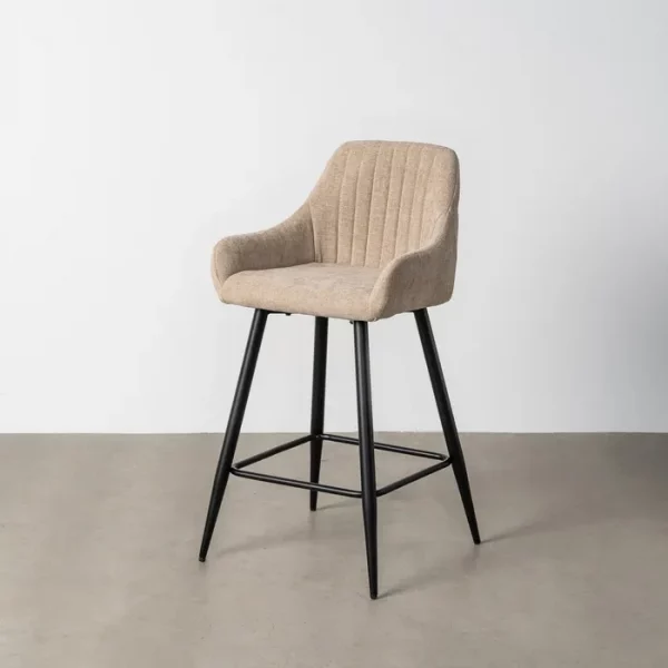 TABURETE BEIGE TEJIDO-METAL SALÓN 47 X 47 X 93 CM - Imagen 11