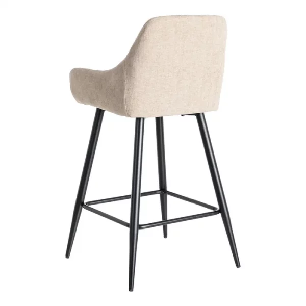 TABURETE BEIGE TEJIDO-METAL SALÓN 47 X 47 X 93 CM - Imagen 5