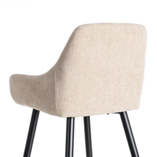 TABURETE BEIGE TEJIDO-METAL SALÓN 47 X 47 X 93 CM - Imagen 6