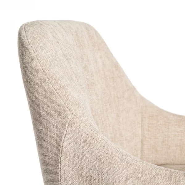 TABURETE BEIGE TEJIDO-METAL SALÓN 47 X 47 X 93 CM - Imagen 7