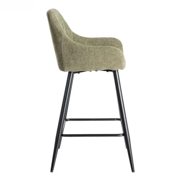 TABURETE VERDE TEJIDO-METAL SALÓN 47 X 47 X 93 CM - Imagen 4