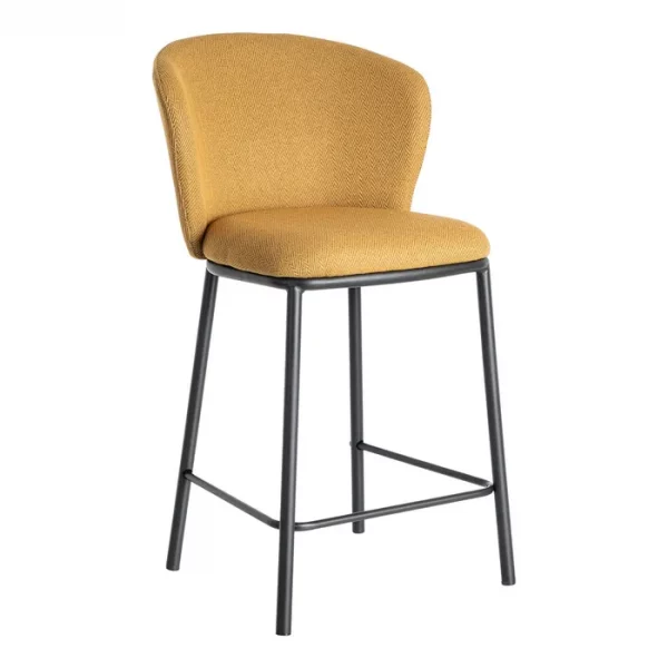 TABURETE ESPIGA MOSTAZA TEJIDO-METAL 55 X 55 X 96 CM - Imagen 2