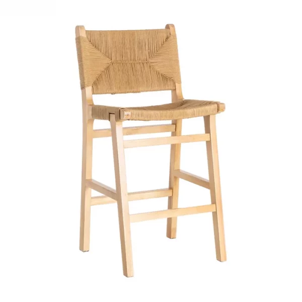 TABURETE NATURAL MADERA 45 X 46 X 94 CM - Imagen 2