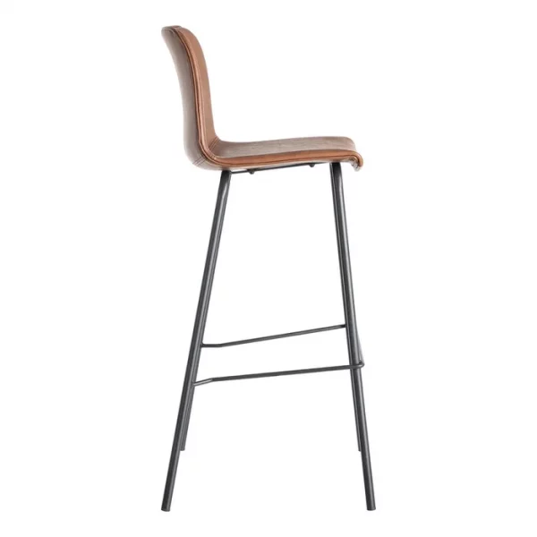 TABURETE MARRÓN METAL / SIMIL PIEL 47 X 47 X 103 CM - Imagen 4