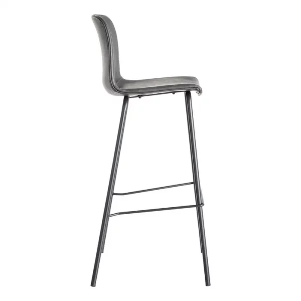 TABURETE NEGRO METAL / SIMIL PIEL 47 X 47 X 103 CM - Imagen 4