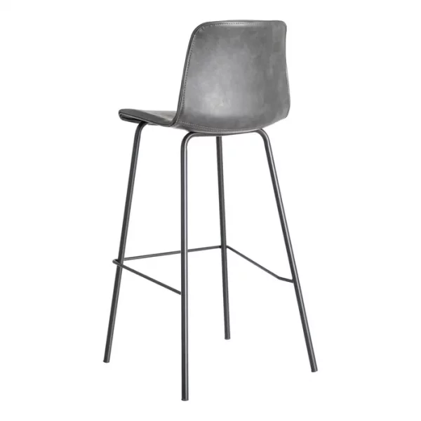 TABURETE NEGRO METAL / SIMIL PIEL 47 X 47 X 103 CM - Imagen 5
