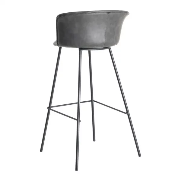 TABURETE NEGRO METAL / SIMIL PIEL 44,50 X 48,50 X 93,50 CM - Imagen 5