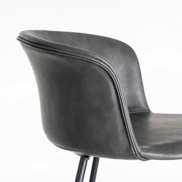 TABURETE NEGRO METAL / SIMIL PIEL 44,50 X 48,50 X 93,50 CM - Imagen 7