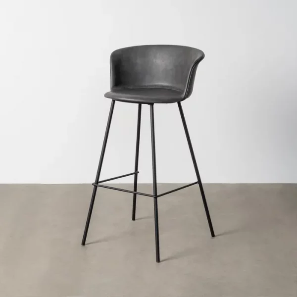 TABURETE NEGRO METAL / SIMIL PIEL 44,50 X 48,50 X 93,50 CM