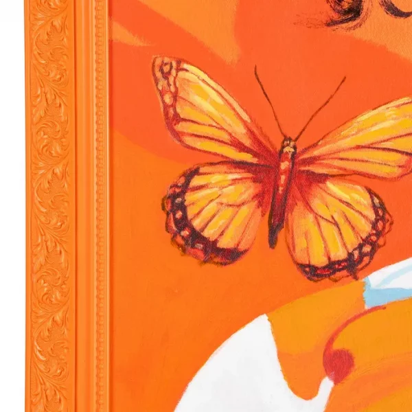 PINTURA MUJER NARANJA LIENZO DECORACIÓN 100 X 3,50 X 130 CM - Imagen 2