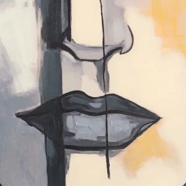 PINTURA MUJER GRIS LIENZO DECORACIÓN 92 X 4,70 X 122 CM - Imagen 2