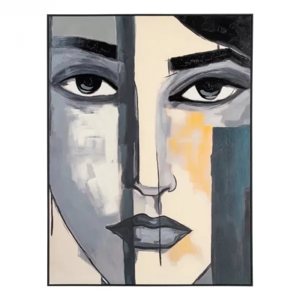 PINTURA MUJER GRIS LIENZO DECORACIÓN 92 X 4,70 X 122 CM