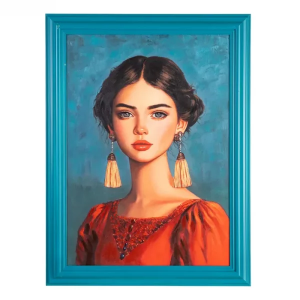PINTURA MUJER AZUL LIENZO DECORACIÓN 87 X 4,60 X 117 CM